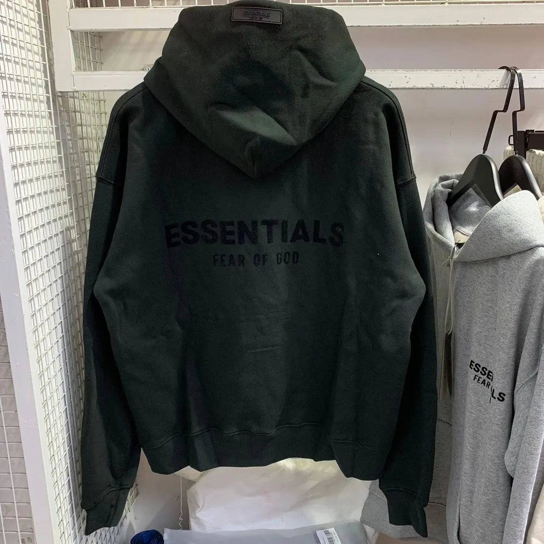 Essentials Flocked Print Fleece Hoodie — QC