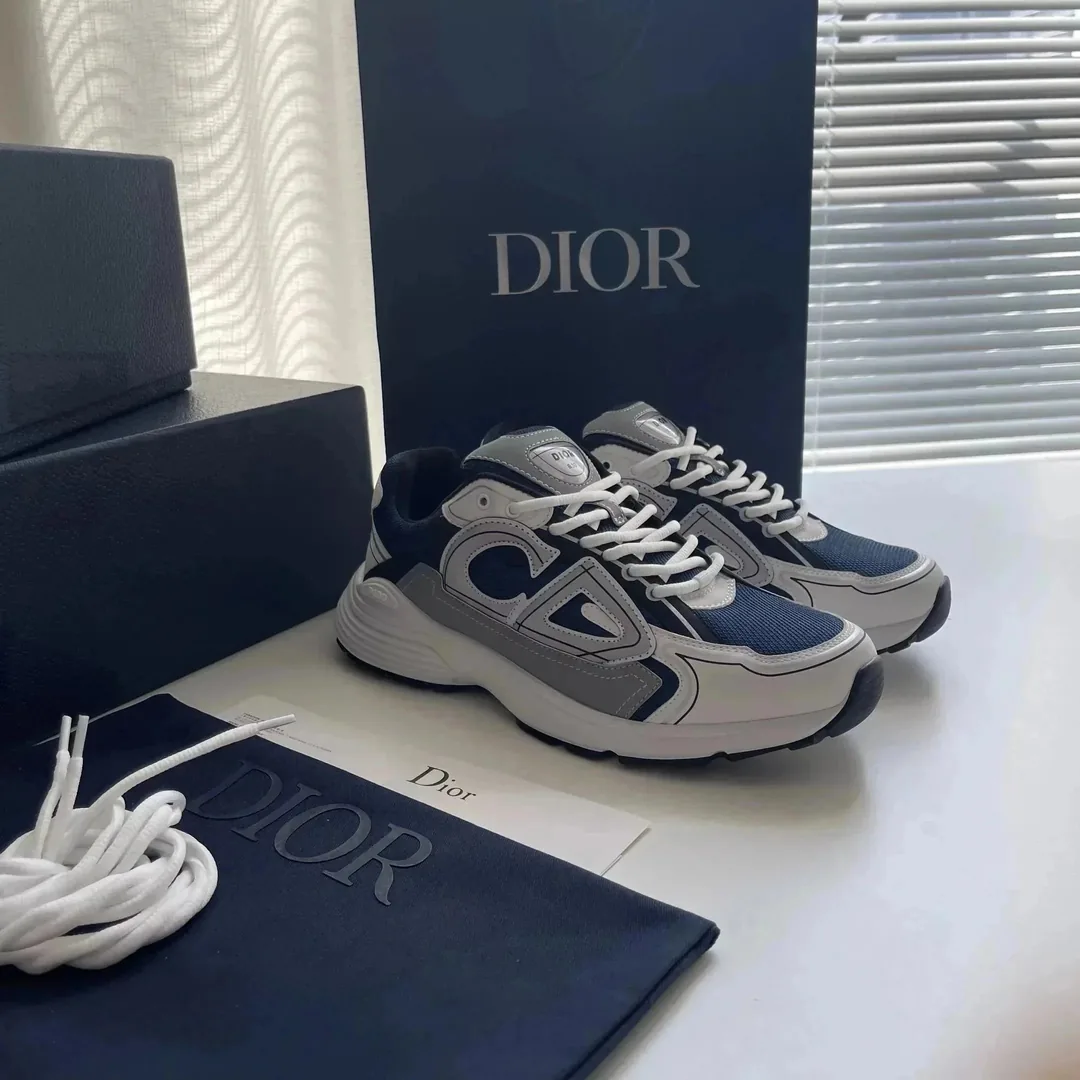 Dior B30 Grey Lace-Up Trainers — Photo 12