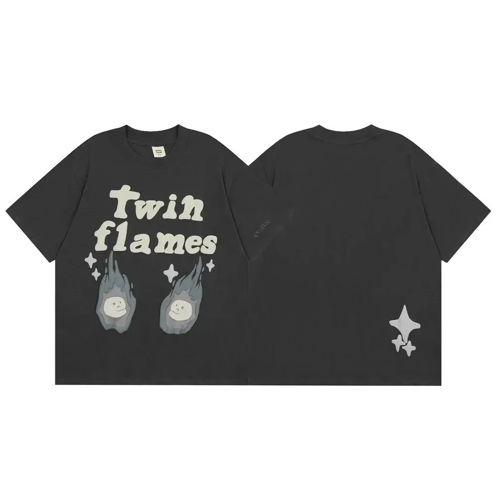 Cartoon Foam Print Crewneck T-Shirt — Photo 6