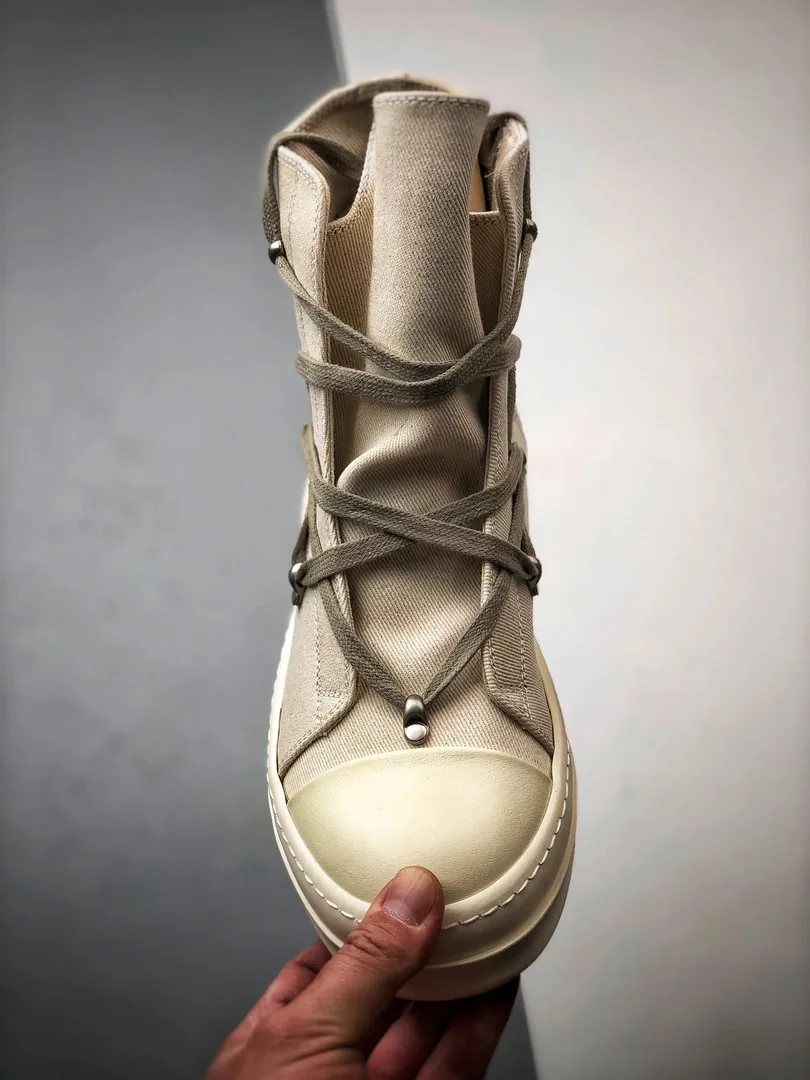 Rick Owens DRKSHDW Ramones High Black White Sneakers — QC
