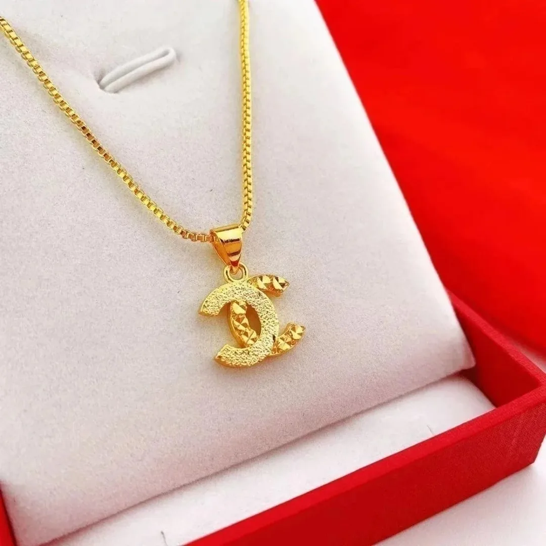 Gold Double-C Pendant Necklace — Photo 4