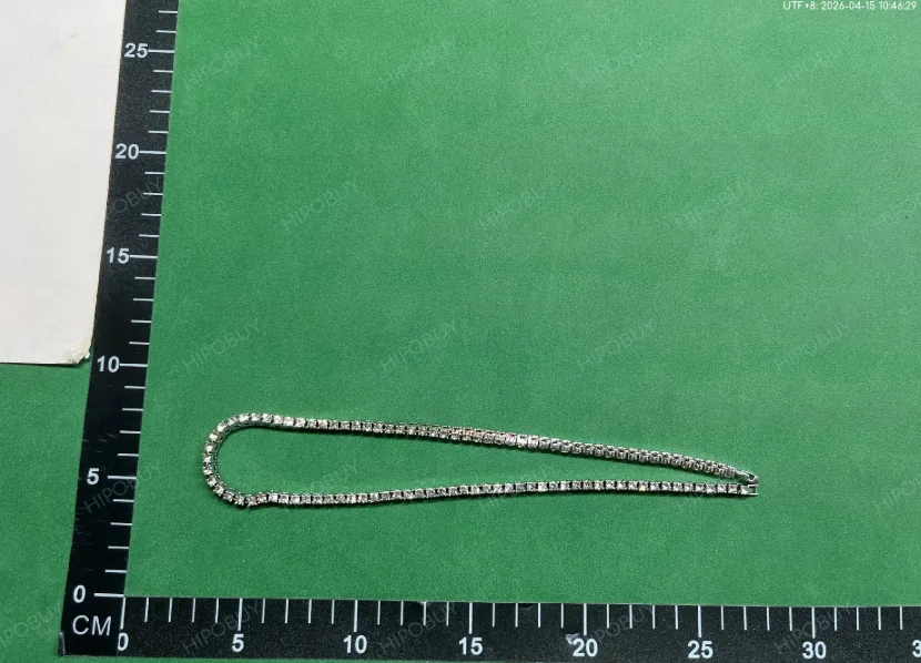 Rhinestone Tennis Chain Necklace — Photo 12