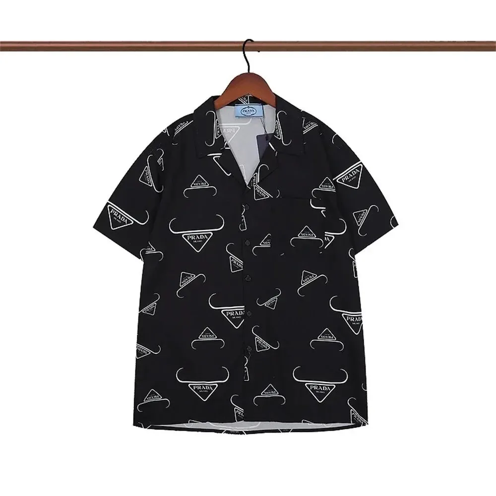 Prada Camo Triangle Logo Short Sleeve Shirt — Photo 15