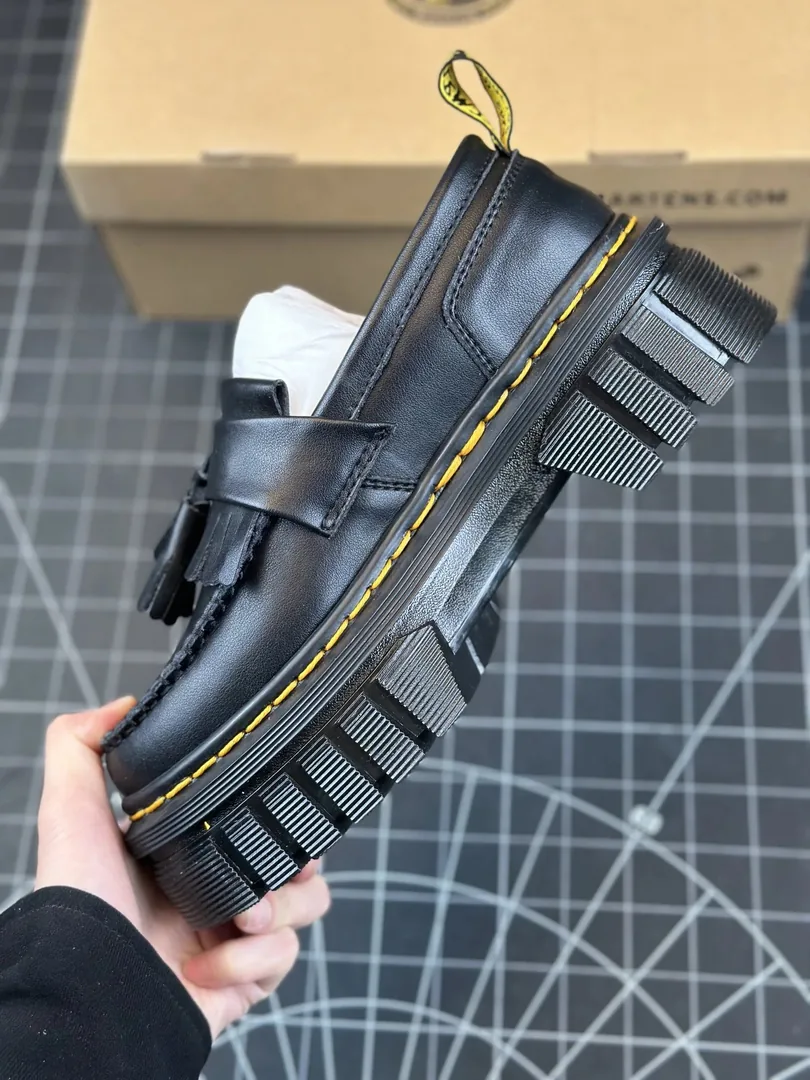 Dr. Martens Audrick Dr. Grey Nappa Platform Loafers — photo 3