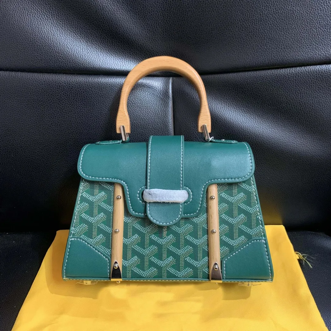 Wood Handle Crossbody Bag