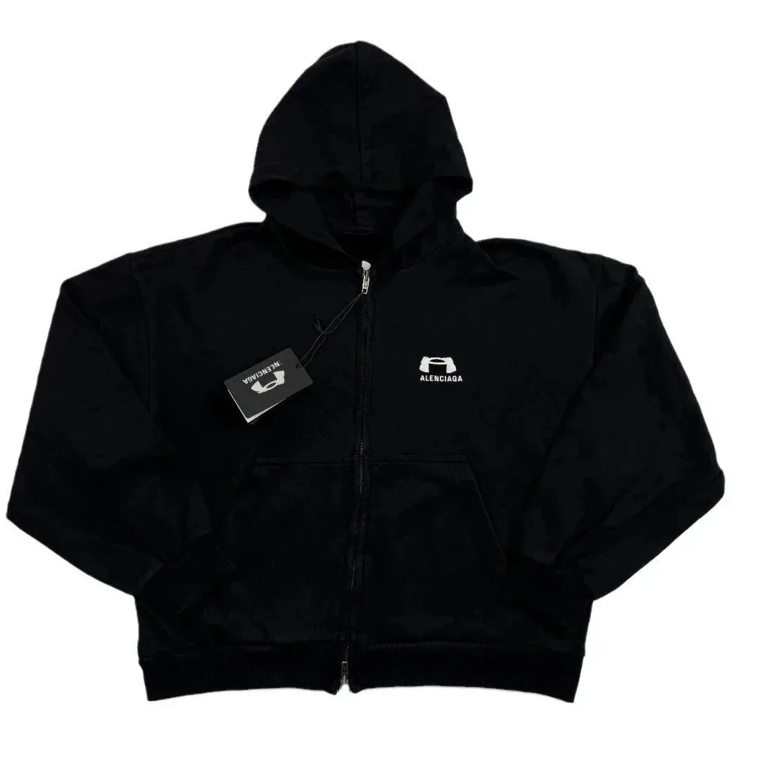 Embroidered Oversized Zip Hoodie — Photo 5