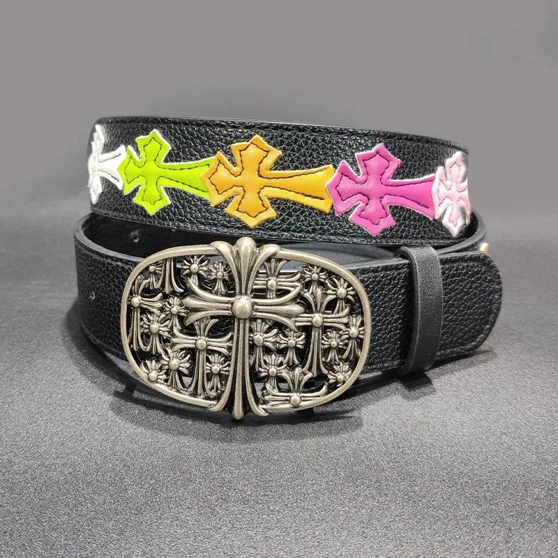Leather Cross Floral Couple Belt — Photo 9