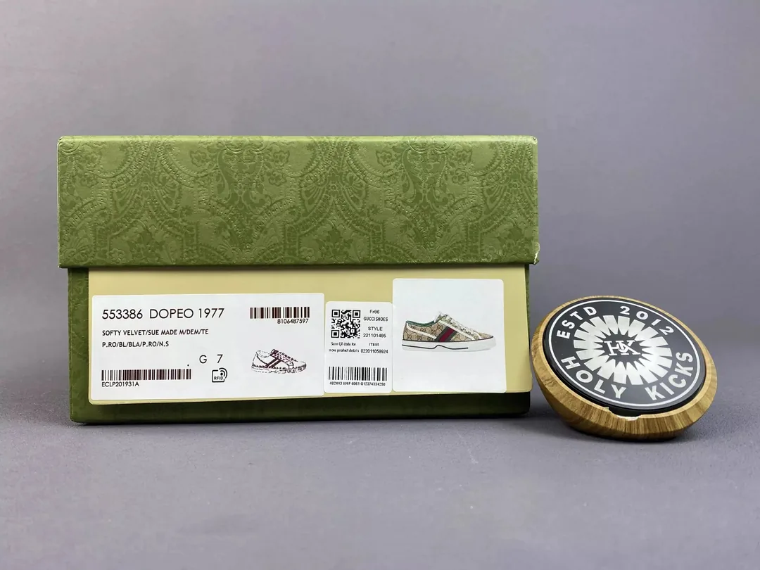 Gucci Tennis 1977 Beige Green Low-Tops — Photo 2