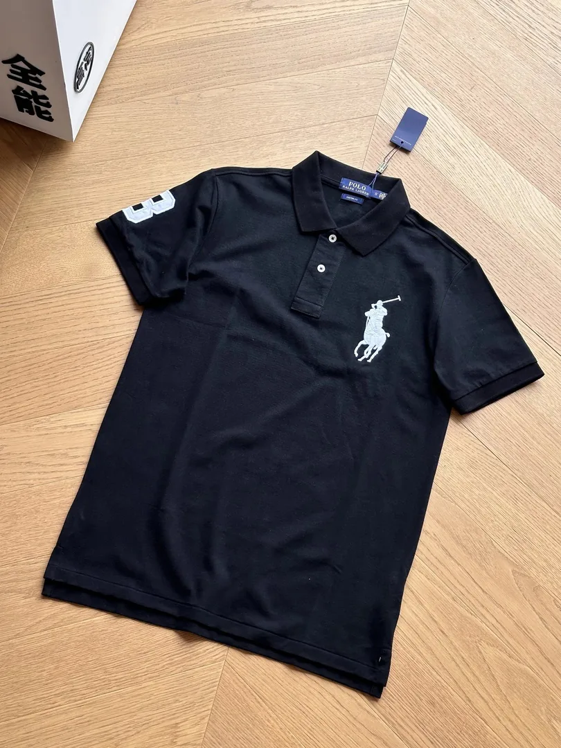 Embroidered Pique Cotton Polo Shirt — QC