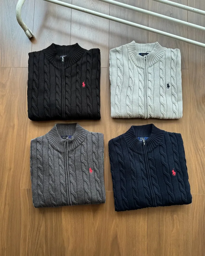 Half-Zip Cable Knit Sweater