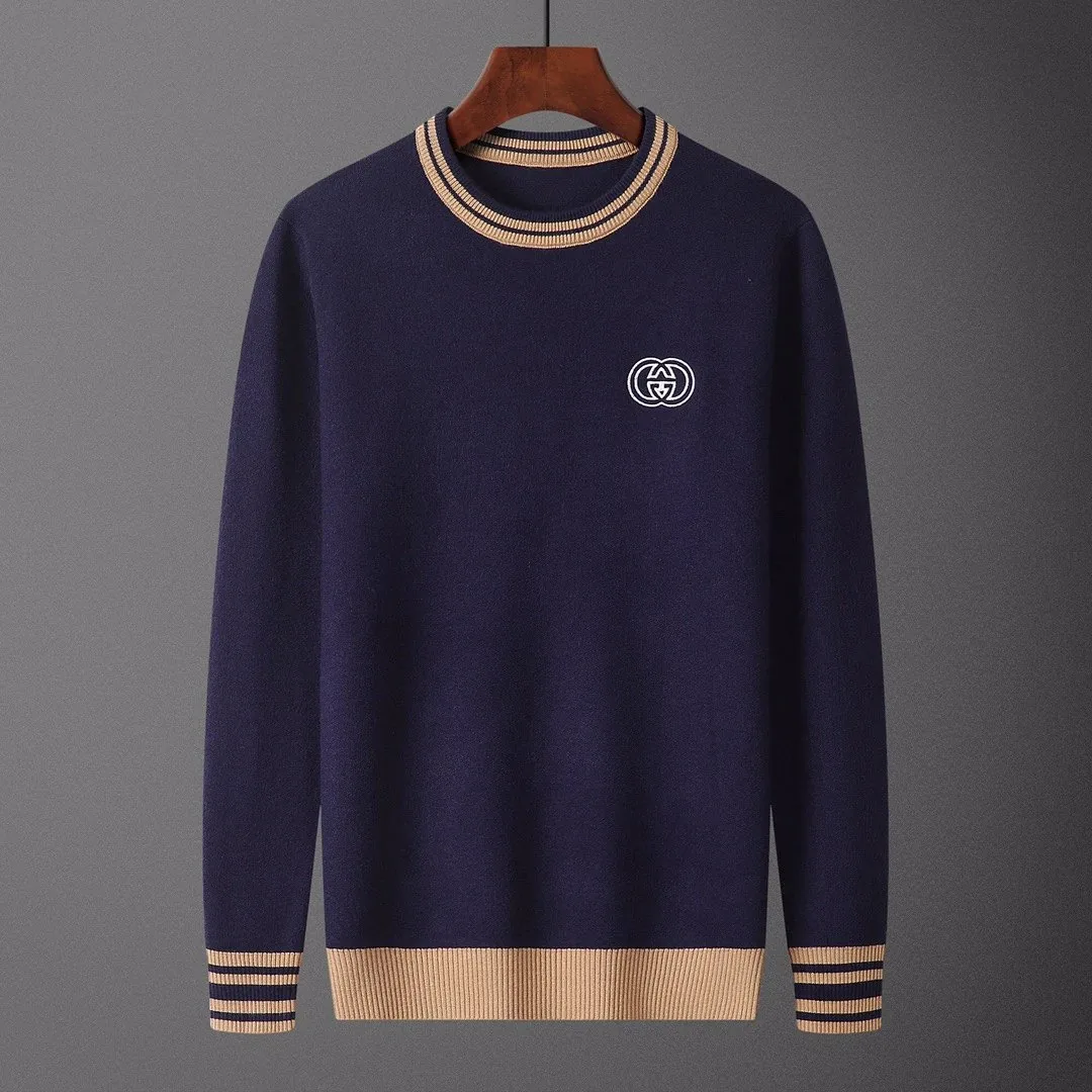 Crewneck Letter Jacquard Knit Sweater