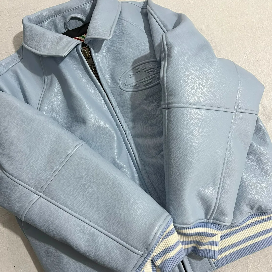 Corteiz Blue Leather Jacket — Photo 4