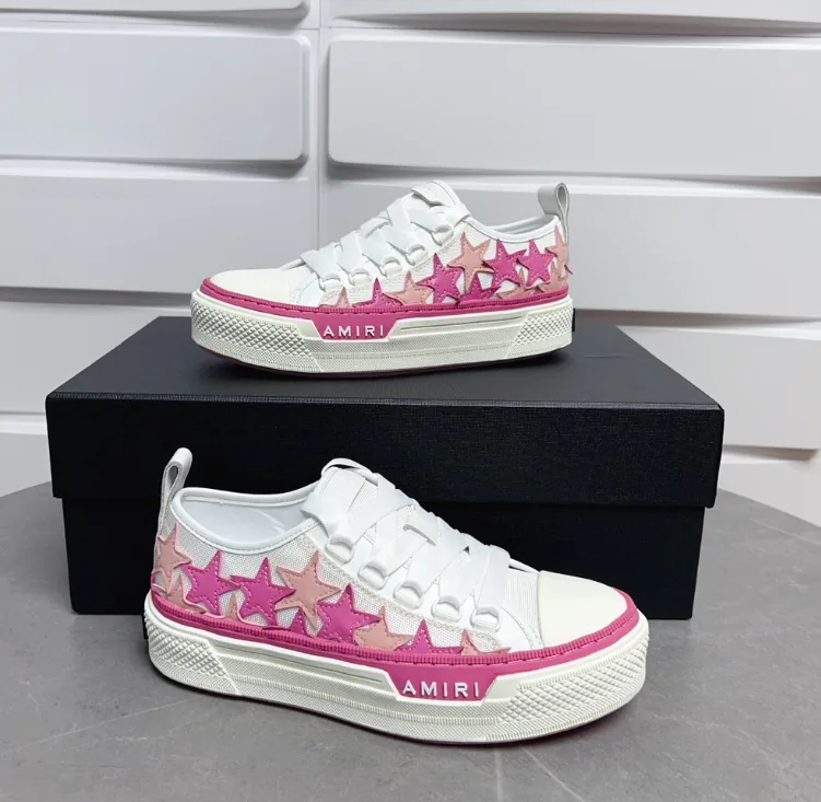 Amiri Stars Court Low White Beige Star Patch Sneakers — Photo 14