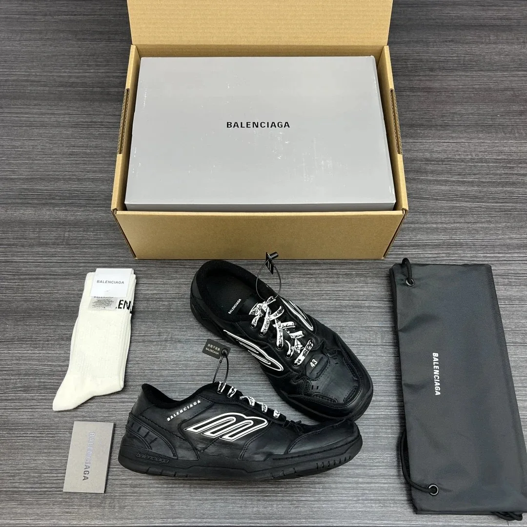 Balenciaga Hamptons Distressed Leather Lace Up Shoes — photo 11