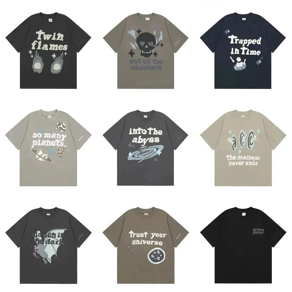 Cartoon Foam Print Crewneck T-Shirt — Photo 2
