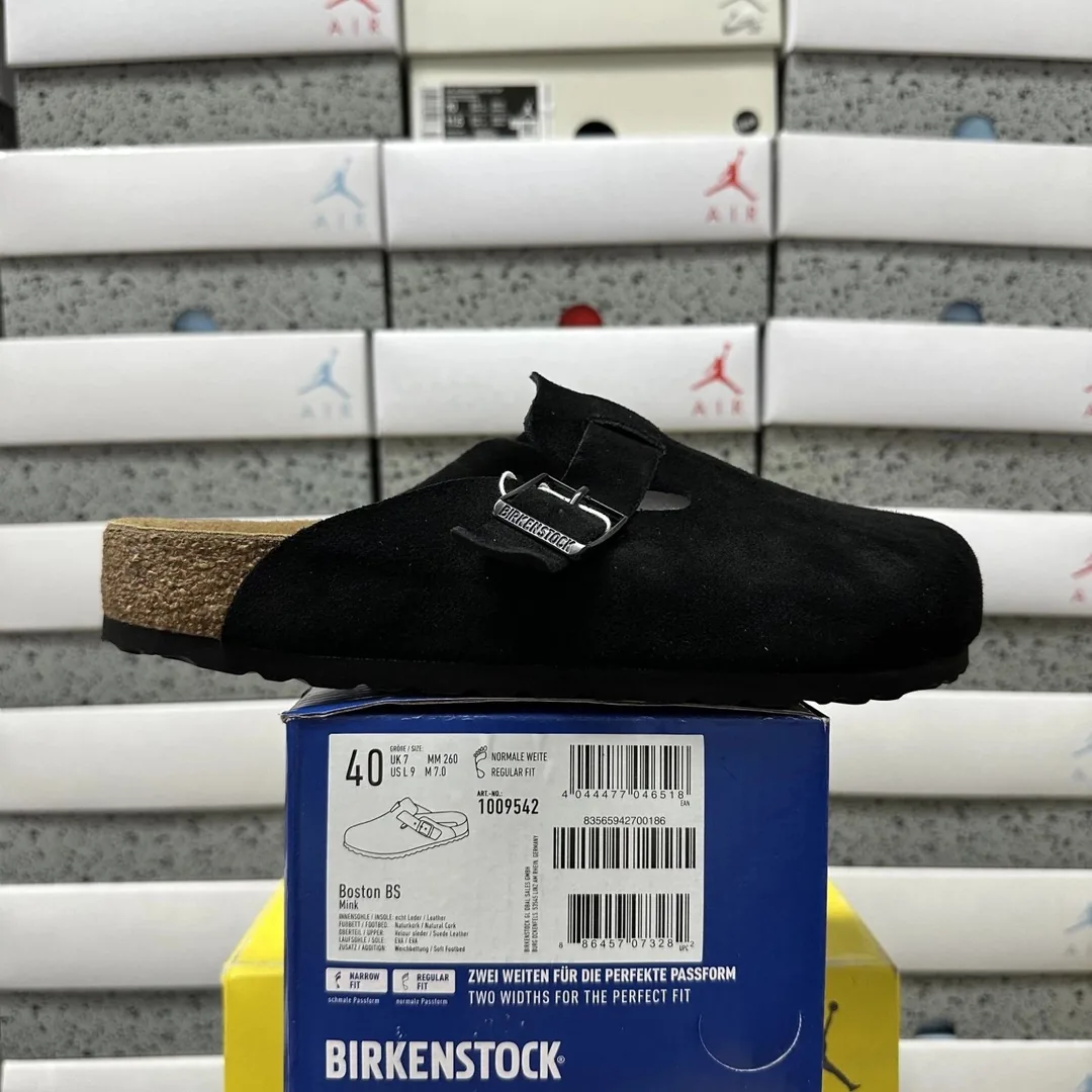 Boston Suede Leather Clog Slides — QC