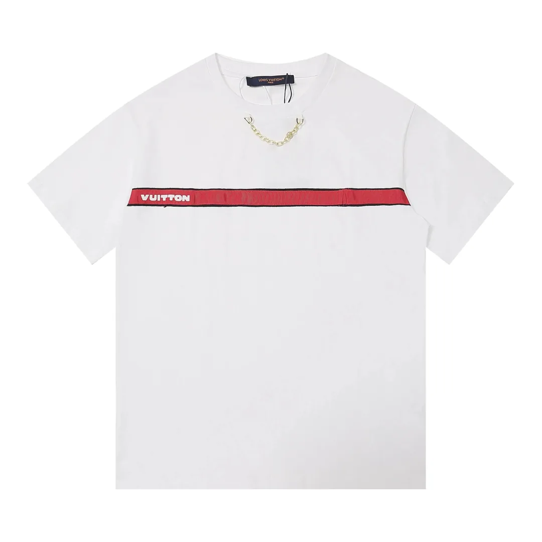 Red Logo Chain Trim T-Shirt — Photo 4