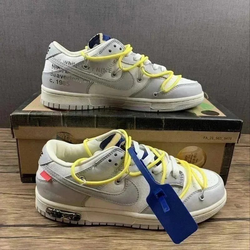 Nike Dunk Low Off-White Lace-Up Running Shoes — Photo 2