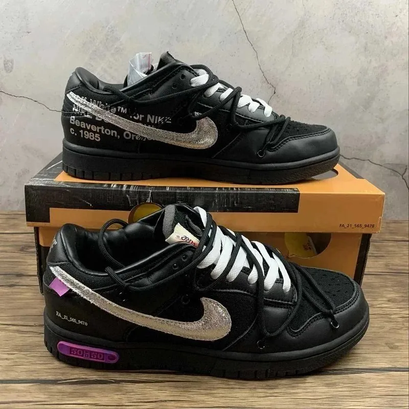 Nike Dunk Low Off-White The 50 Lace-Up Sneakers — QC