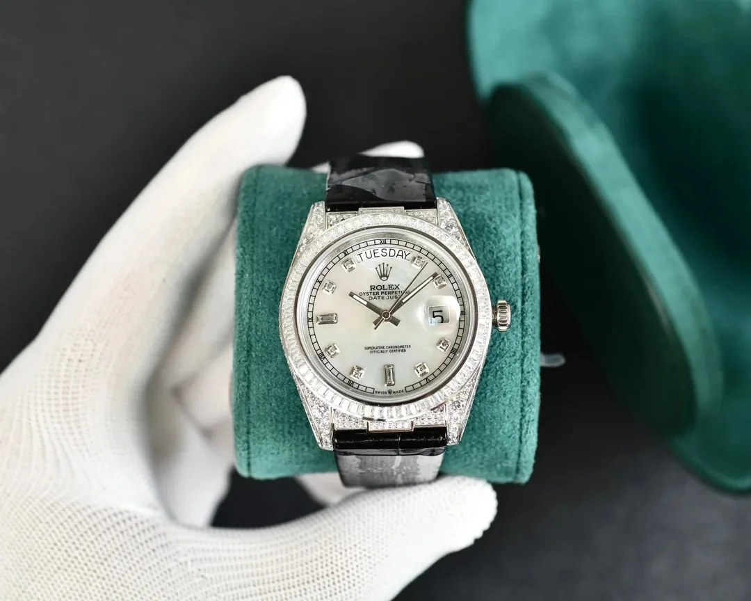 Rolex Datejust Rose Gold Diamond Bezel Watch — Photo 13