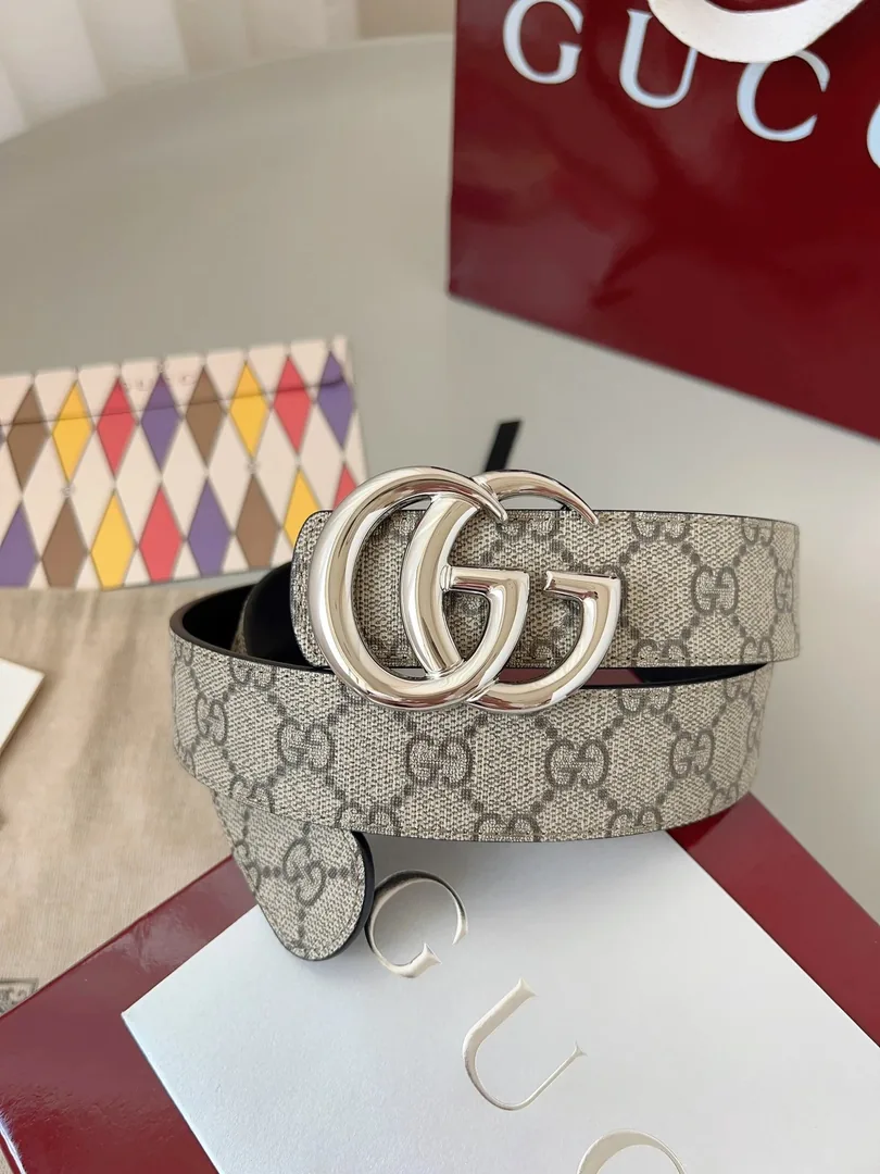 Gucci GG Supreme Double G Buckle Belt — Photo 2