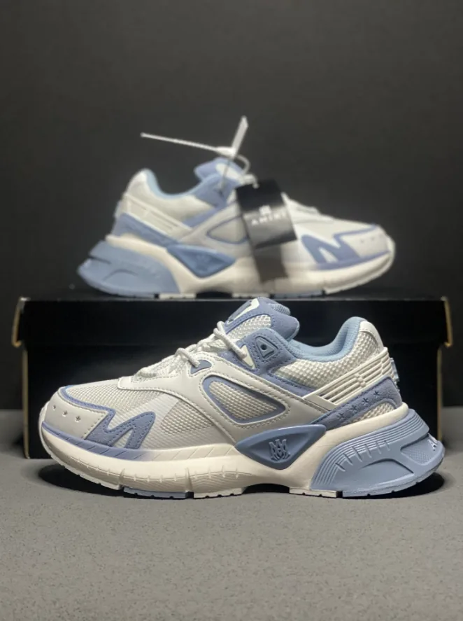 New Balance NB 9060 White Grey Lace-Up Trainers — Photo 3