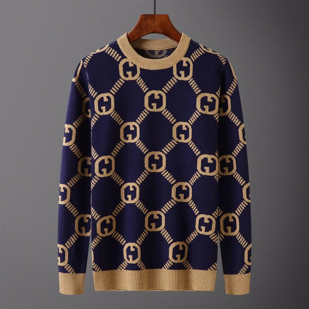 Crewneck Letter Jacquard Knit Sweater — Photo 14
