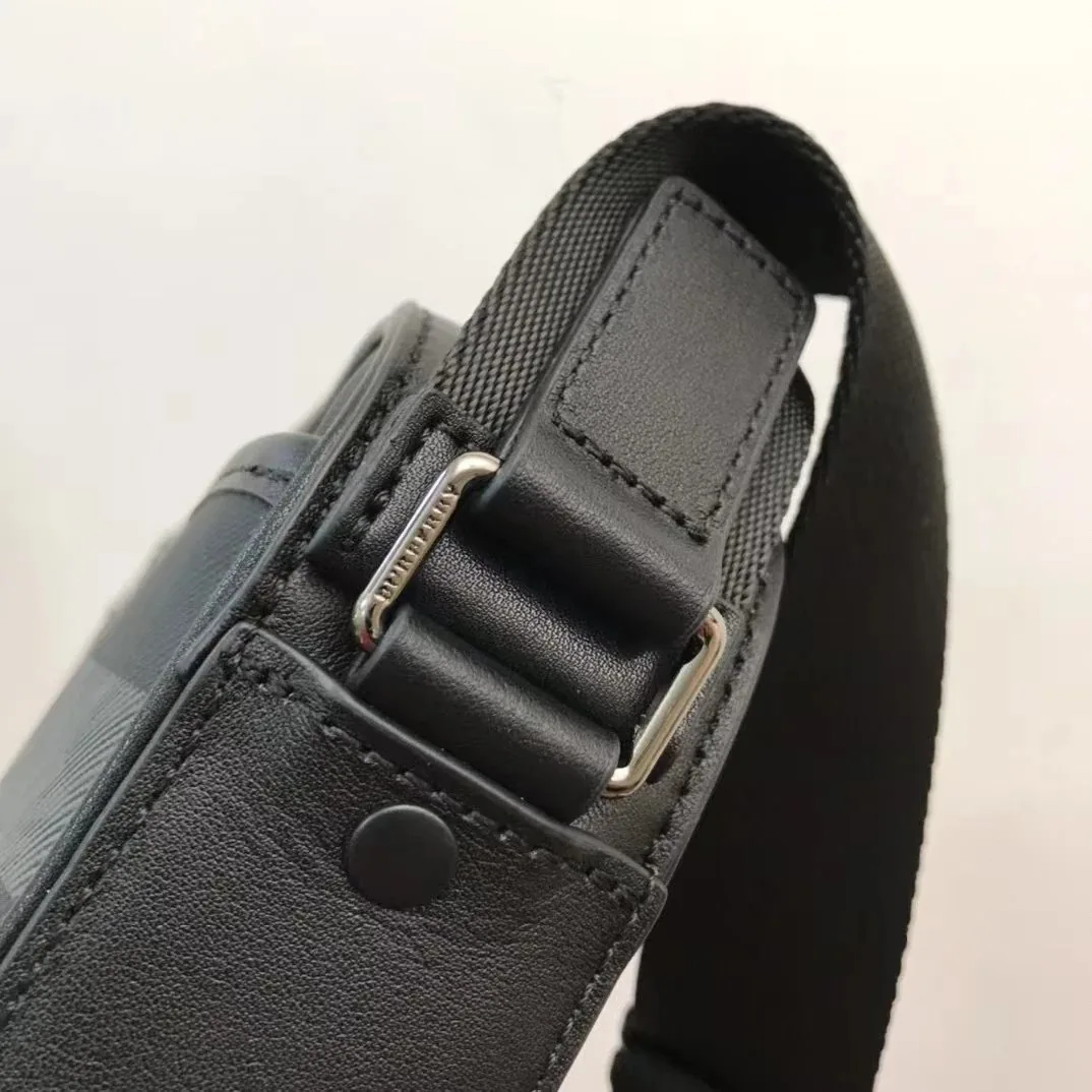 Burberry Check Leather Messenger Bag — Photo 13