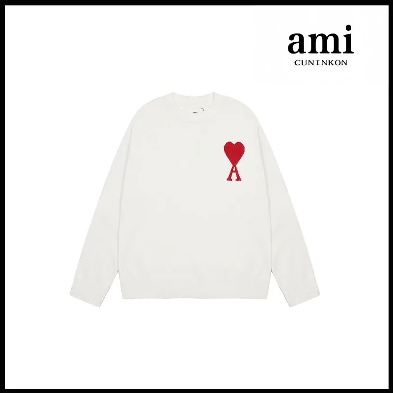 Ami Paris Heart Jacquard Crewneck Sweater — photo 10