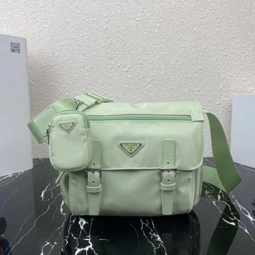 Prada Triangle Logo Hobo Messenger Bag — photo 12