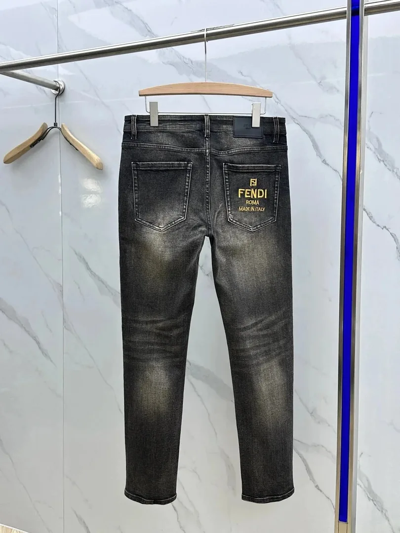 Fendi FF Monogram Denim Pants — Photo 15