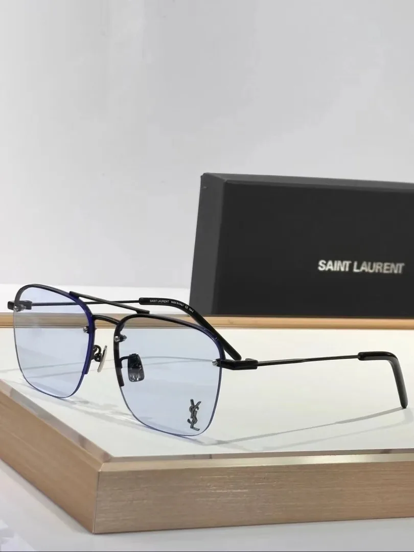 Saint Laurent YSL Logo Metal Sunglasses — QC
