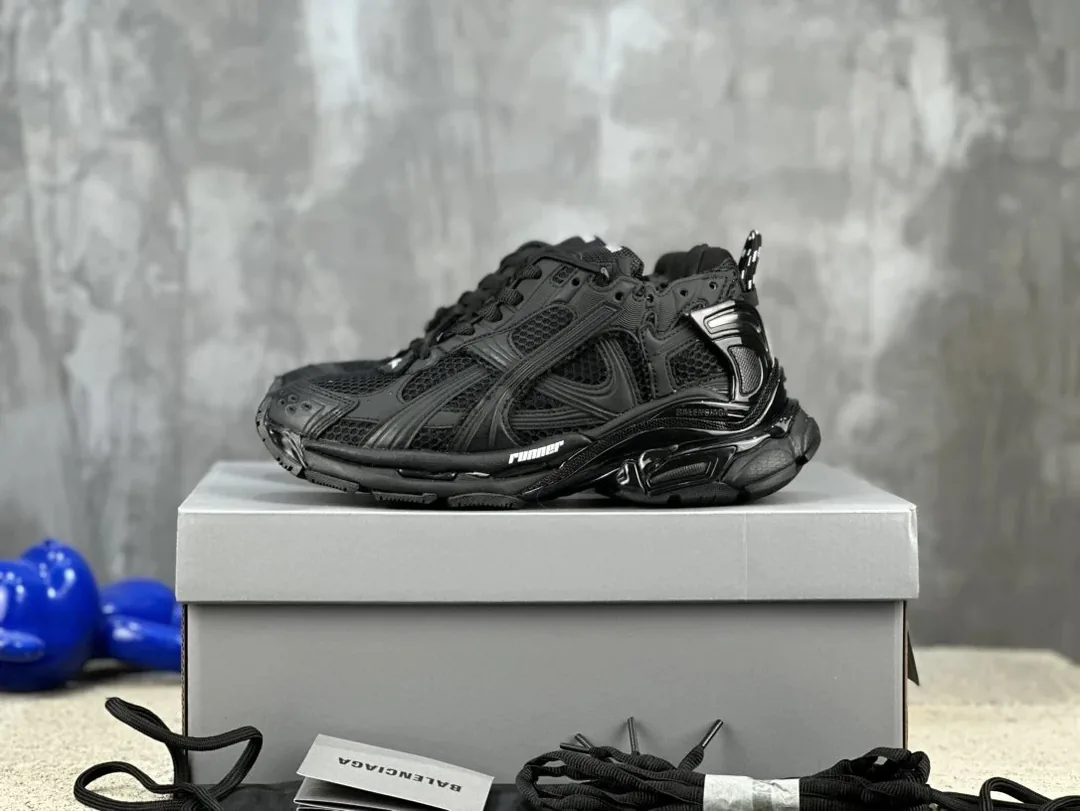 Balenciaga Black 7.5 Track Runners — QC