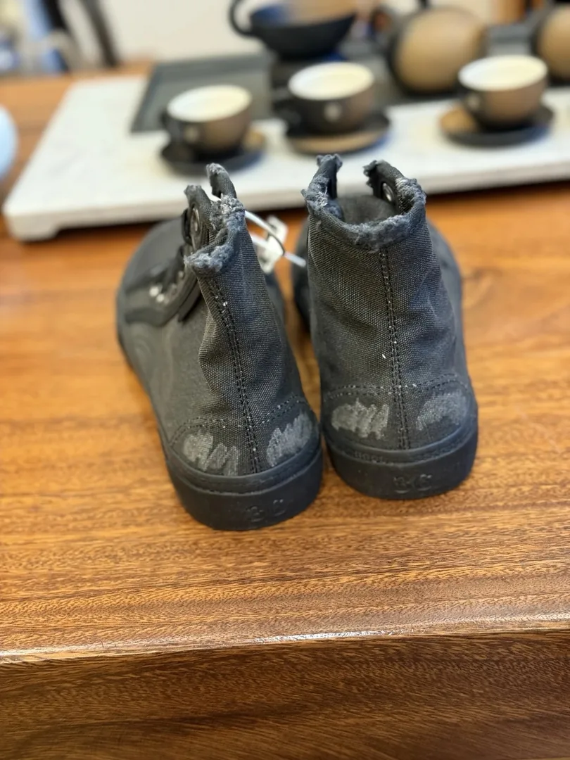 Balenciaga Paris High Top White Distressed Canvas Shoes — QC