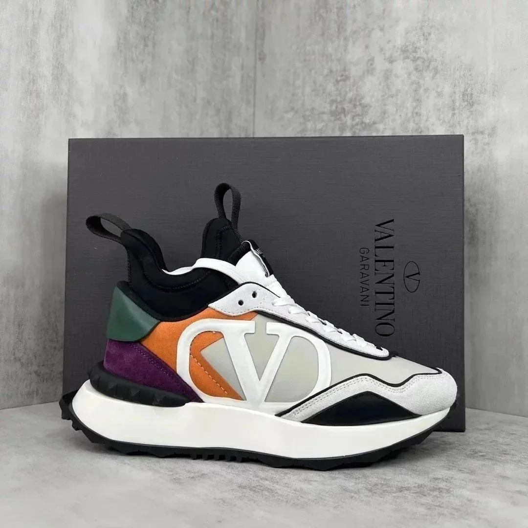Valentino Grey Knit Sneakers — Photo 5