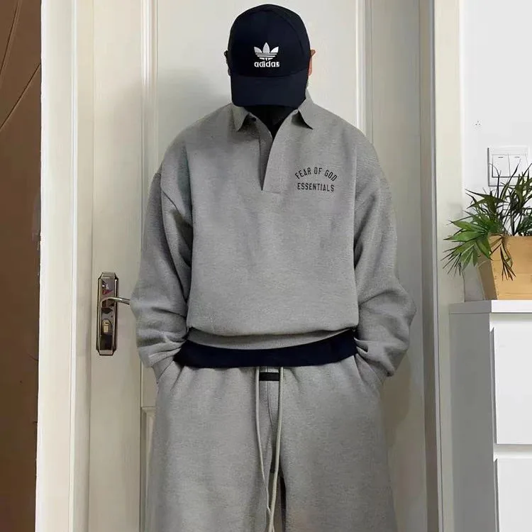 Fleece Polo Long-Sleeve Sweatshirt — photo 2
