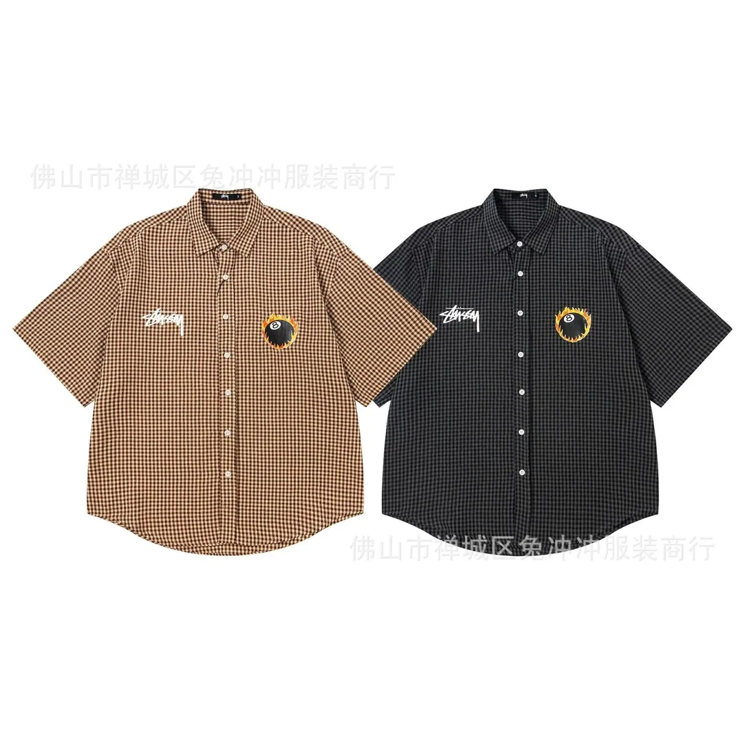 Flame Eight Ball Print Polo Shirt — QC