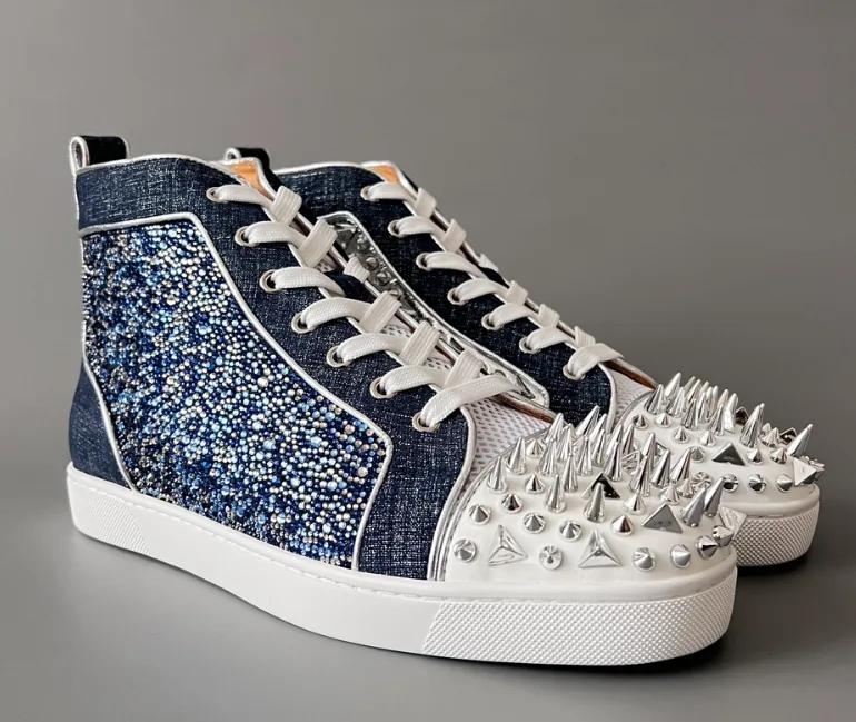 Christian Louboutin Louis Spikes Black Court Trainers — Photo 4
