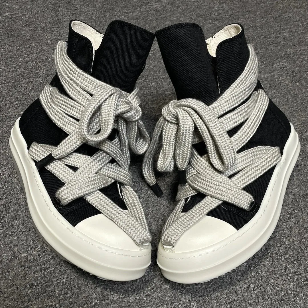 Rick Owens Ramones Black White Street Plain Sneakers — photo 3