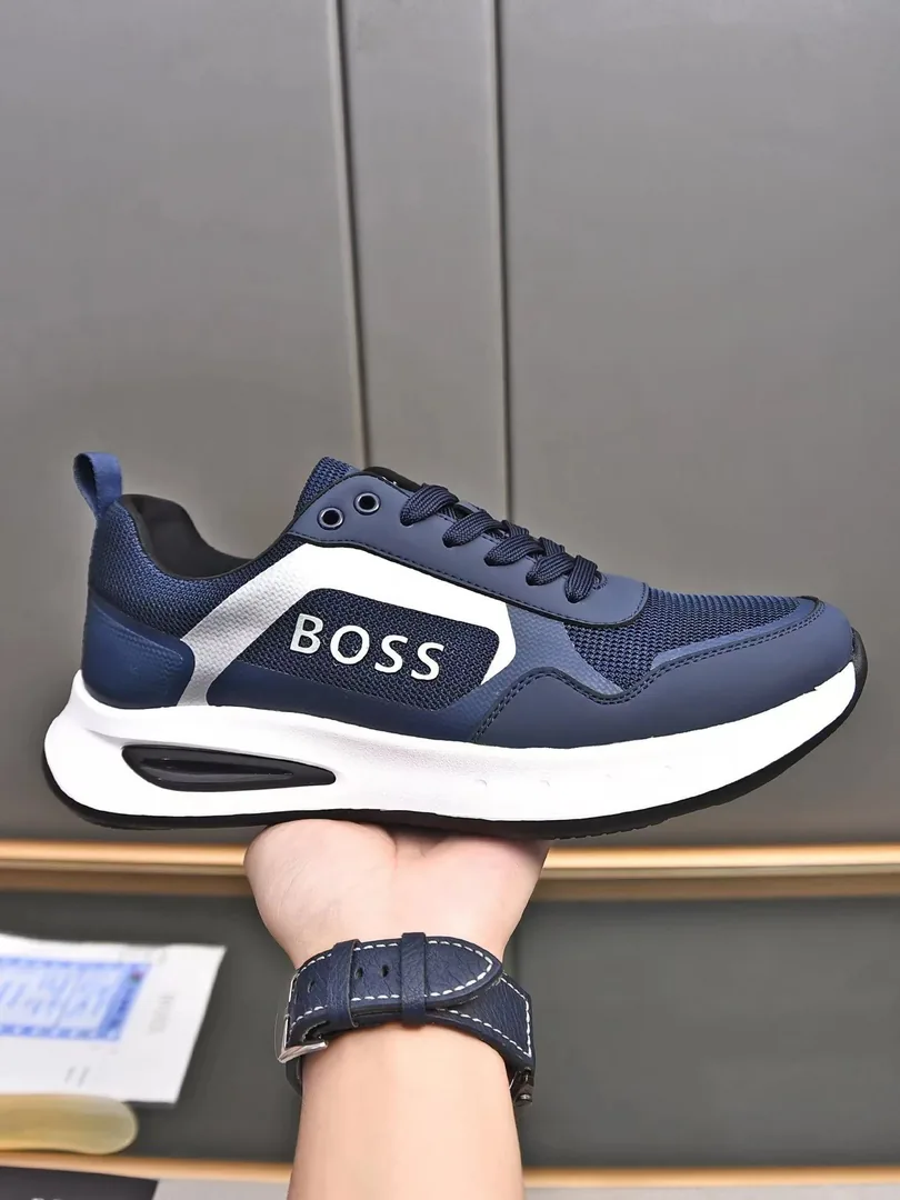Boss Navy Suede BS Low-Tops — photo 3