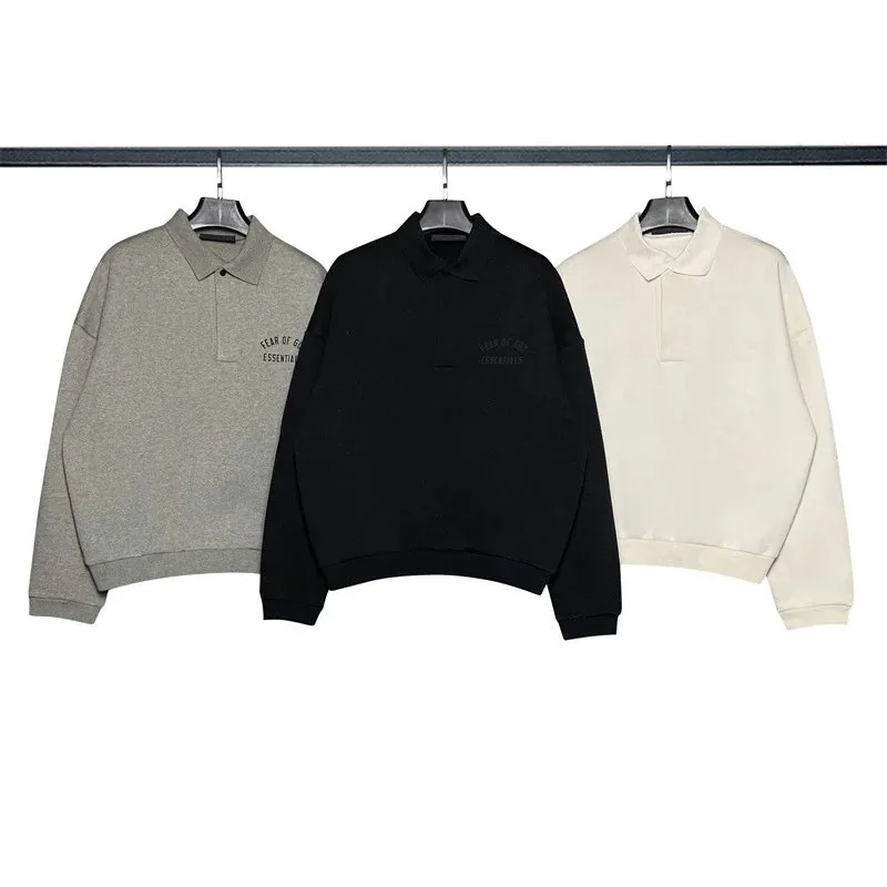 Fleece Polo Long-Sleeve Sweatshirt