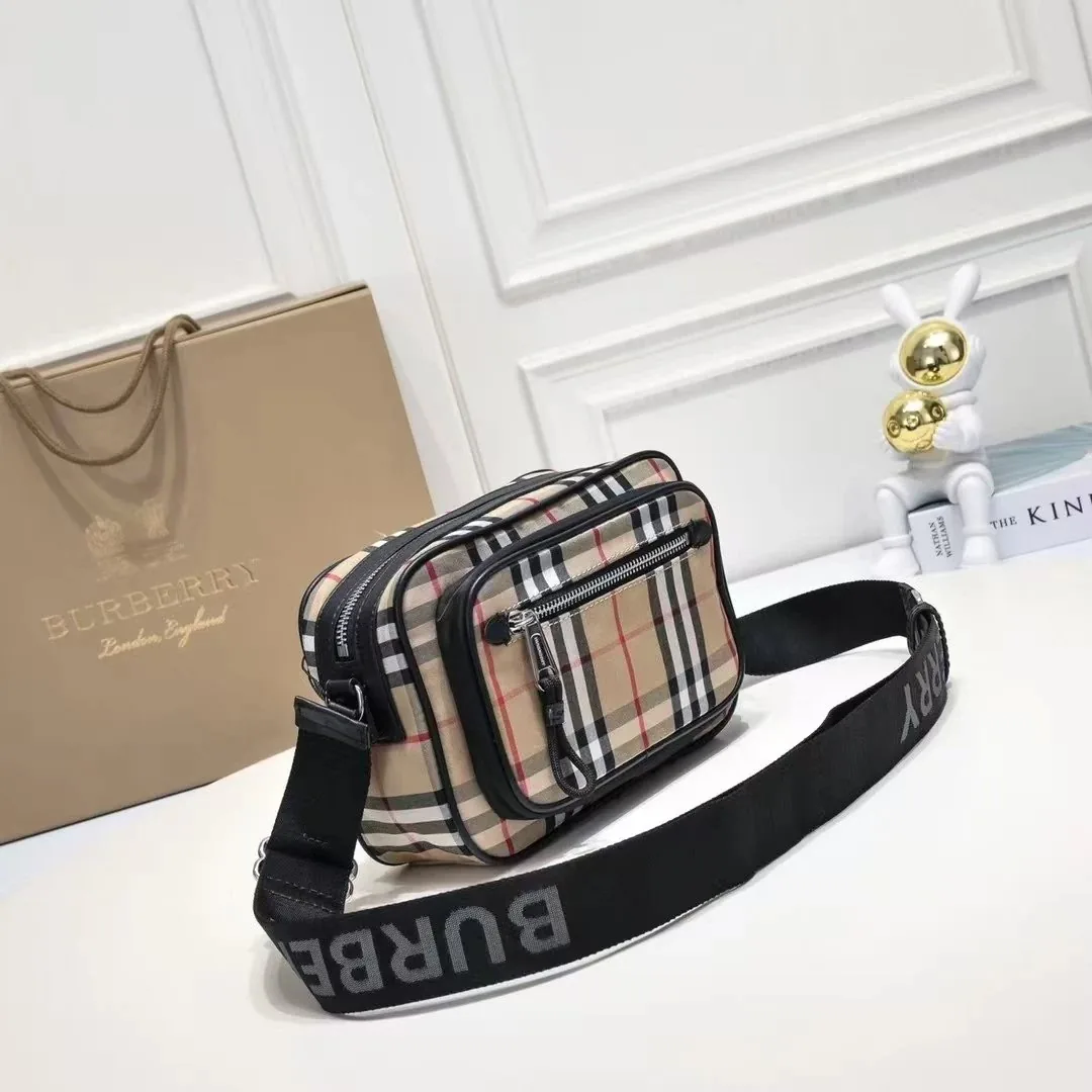 Burberry Check Leather Crossbody Bag — Photo 2