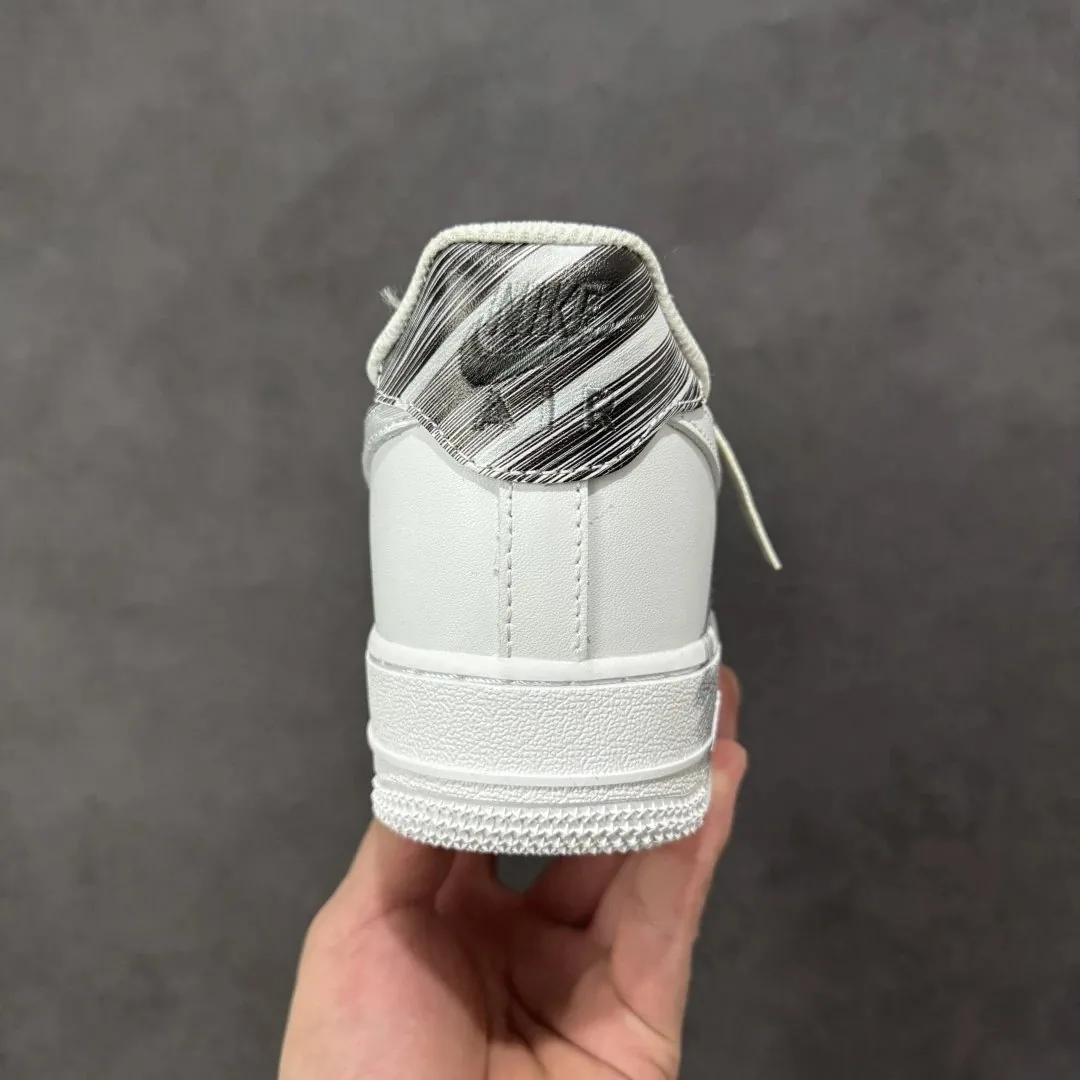 Nike Air Force 1 White Black Smile Print Sneakers — QC