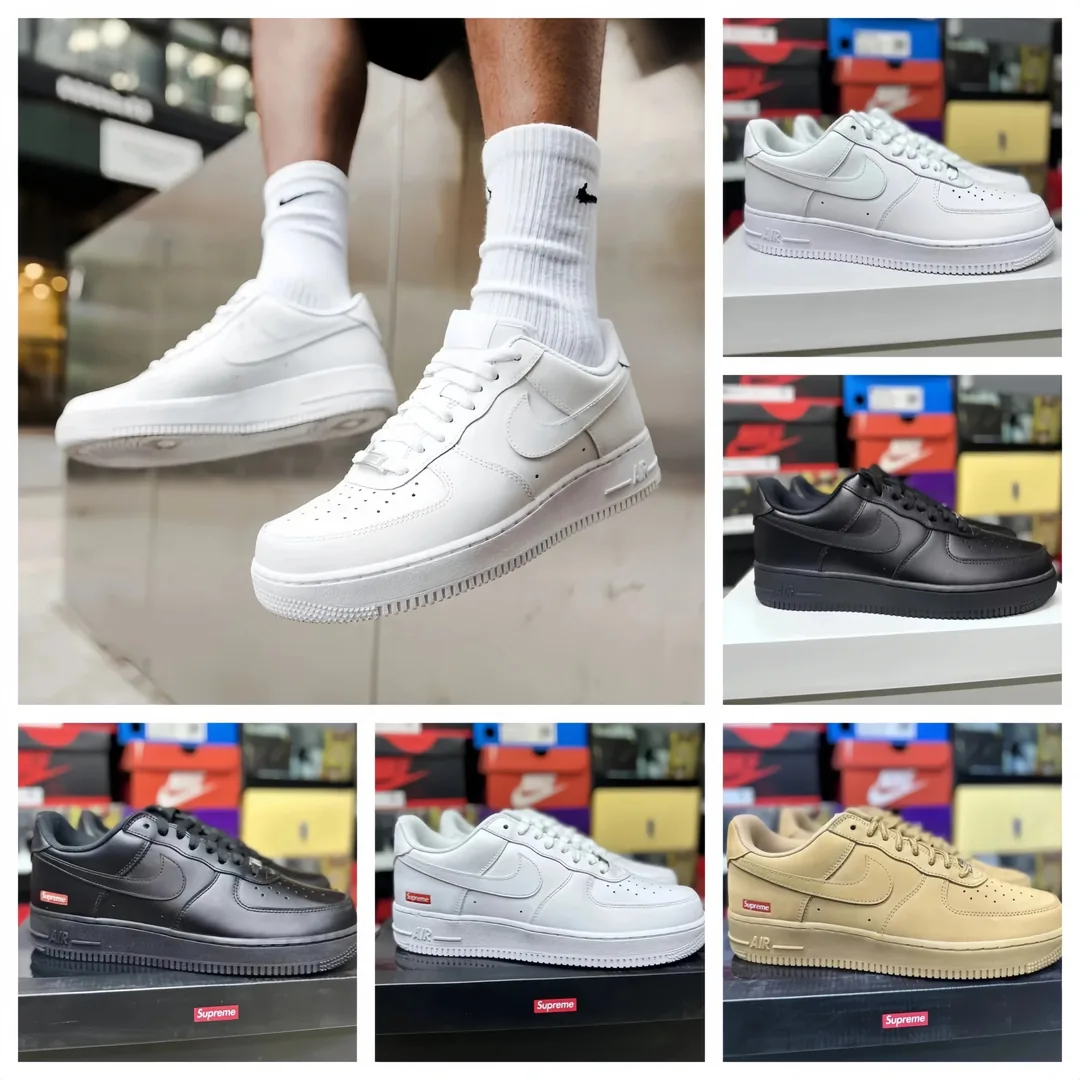 Nike Air Force 1 White Lace-Up Trainers