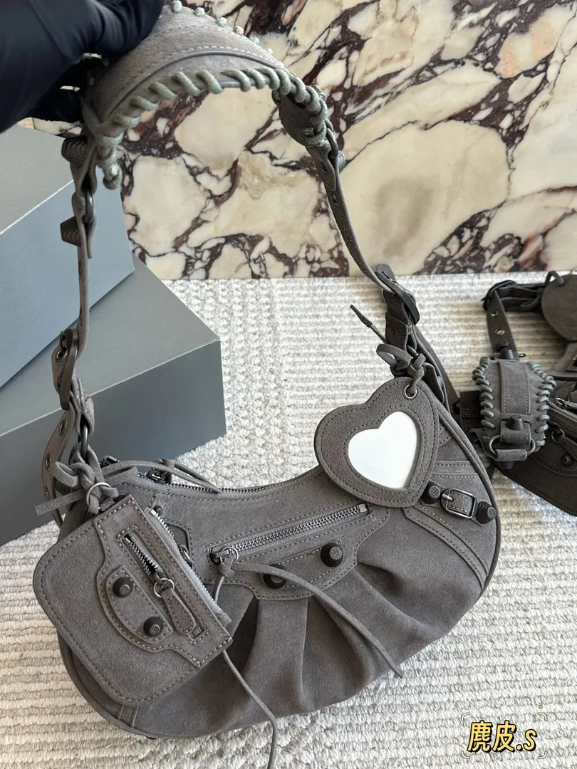 Balenciaga Le Cagole Suede Shoulder Bag — QC