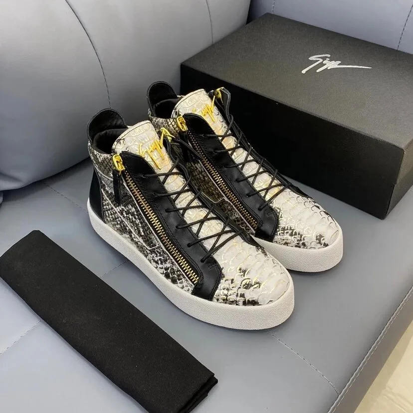 Giuseppe Zanotti Kriss High-Top Cream Sneakers — Photo 3