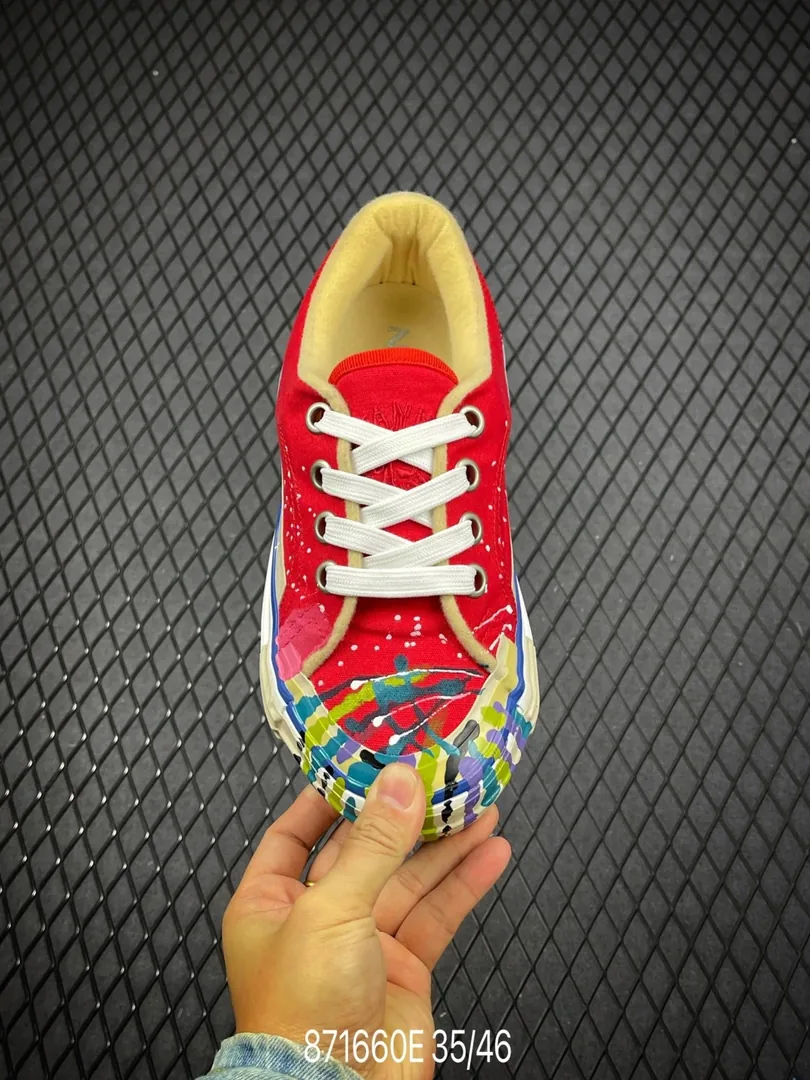 Lanvin Blue Suede Canvas Shoes — Photo 4
