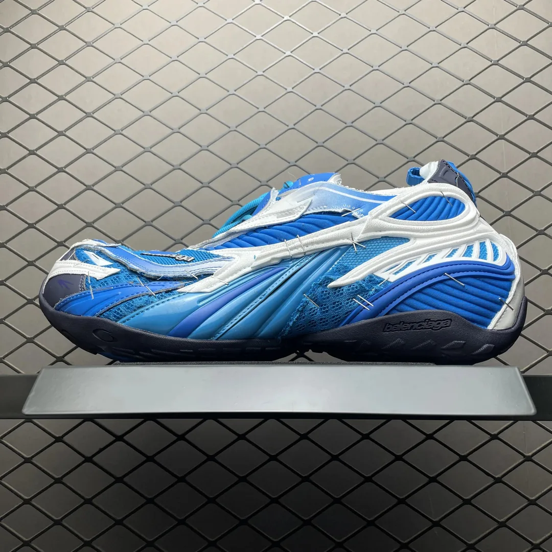 Blue Soleless Polyester Sneakers