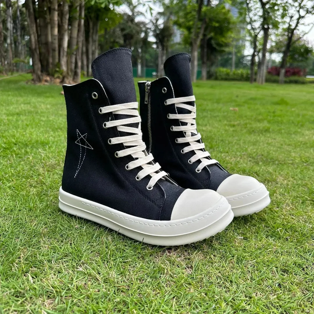 Rick Owens DRKSHDW Ramones High Beige Top Trainers