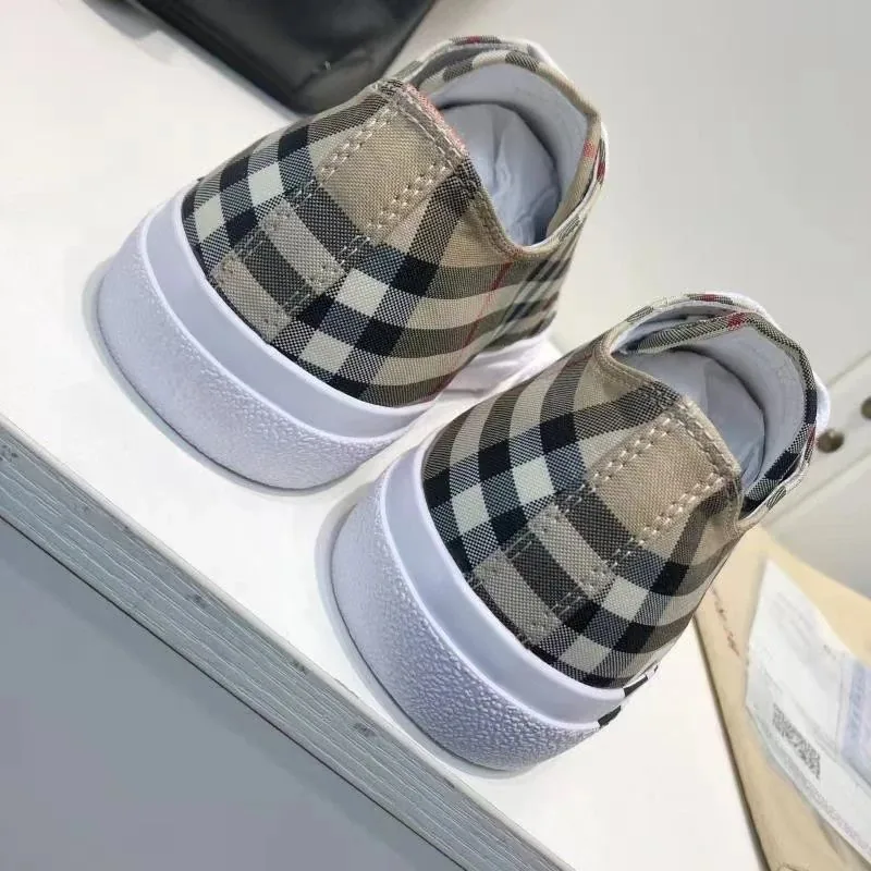 Burberry Blue Monogram Check Cotton Sneakers — Photo 14